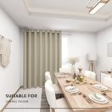 Deconovo Door Curtain Eyelet Thermal Insulated 100 x 95 Beige 1 Panel view 8