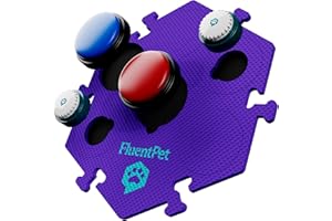 FluentPet Extra Large FlexTile for Big and Small Buttons - Purple | Holds Big 3.5 1.9" Talking Dog and Cat Buttons | Each Button Mat Securely Holds 6 Buttons | Durable and Non-Slip