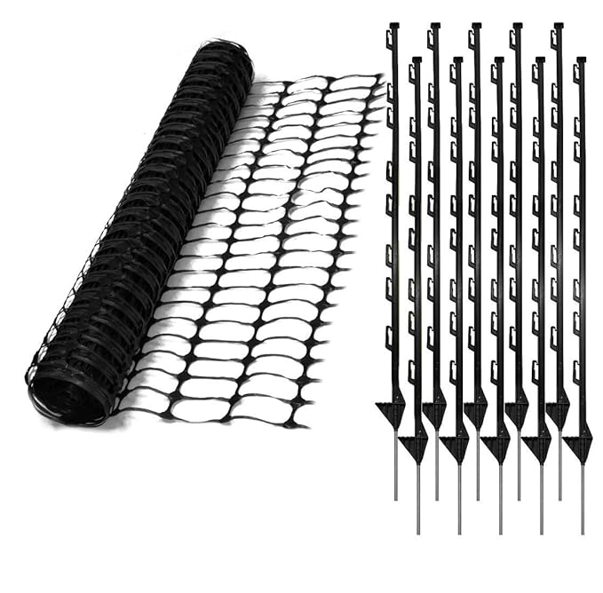 True Products Black Barrier Safety Fencing Roll 5.5kg & 10 Black