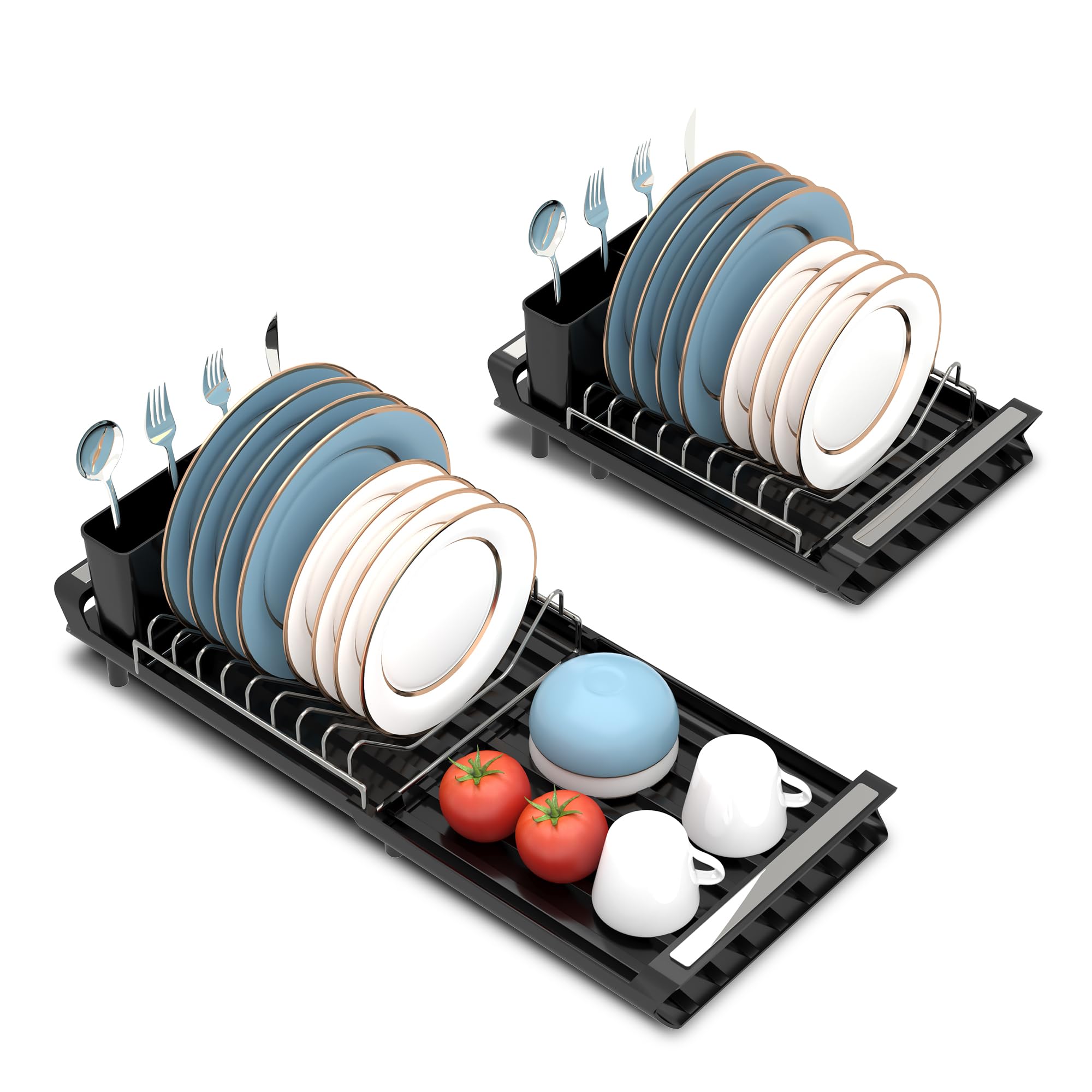 Removable Dish Rack Pukomc Small Extendable Dish Drying Rack, Adjustable Dish Rack ...