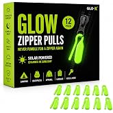 GLO-X Glow Zipper Pulls, 12 Pack, Camping Tent Accessories | 12 Pack; Glow In The Dark; Solar Powered; Tent Zippers; Sleeping Bags; Backpacks; Luggage; Jackets; Camping; Reusable