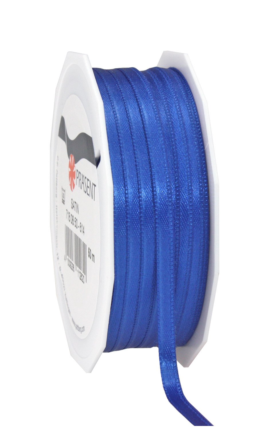 PRÄSENT C.E. Pattberg SATIN royal blue gift ribbon, 55 yards for Wrapping Gifts, 0.24 inches width, Ribbon for Decorating & Crafting, Decorative Ribbon for Gifts, for every occasion — image 1