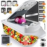 RüK Vegetable Chopper Slicer Onion Chopper Dicer, Multi 22-in-1 Veggie Mandoline Slicer Food Chopper Cutter for Tomato Fruit 