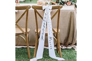 NICENEEDED in Loving Memory Wedding Chair Ribbon, 10.83 ft Memorial Reserved Chair Sign, Bride Seating Ribbon Bow Satin for H