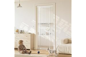 Gardner Pet 51"-87" Extra Tall Cat Gate for Doorway, Wide Adjustable 27.56"-37" Baby Gate Included 4 Extension Kits, Pressure Mounted Safety Full Door Gate for Stairs, Studio, Kitchen (White)