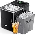 Silonn Countertop Ice Maker with Expanding Ice Basket, 9 Cubes in 6 Mins, 2.5L Ice Basket, Self-Cleaning Ice Maker with LED Touch Control, 2 Bullet Ice Sizes for Home, Kitchen, Office
