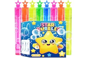 SPINLALA 40 Pack Bubbles for Kids Party Favors - 5 Colors Mini Stars Bubble Wand Bulk with Bubbles Refill Solution Toys for Carnival Christmas Fiesta Easter Basket Goodie Bag Stuffers Birthday Gifts Supplies