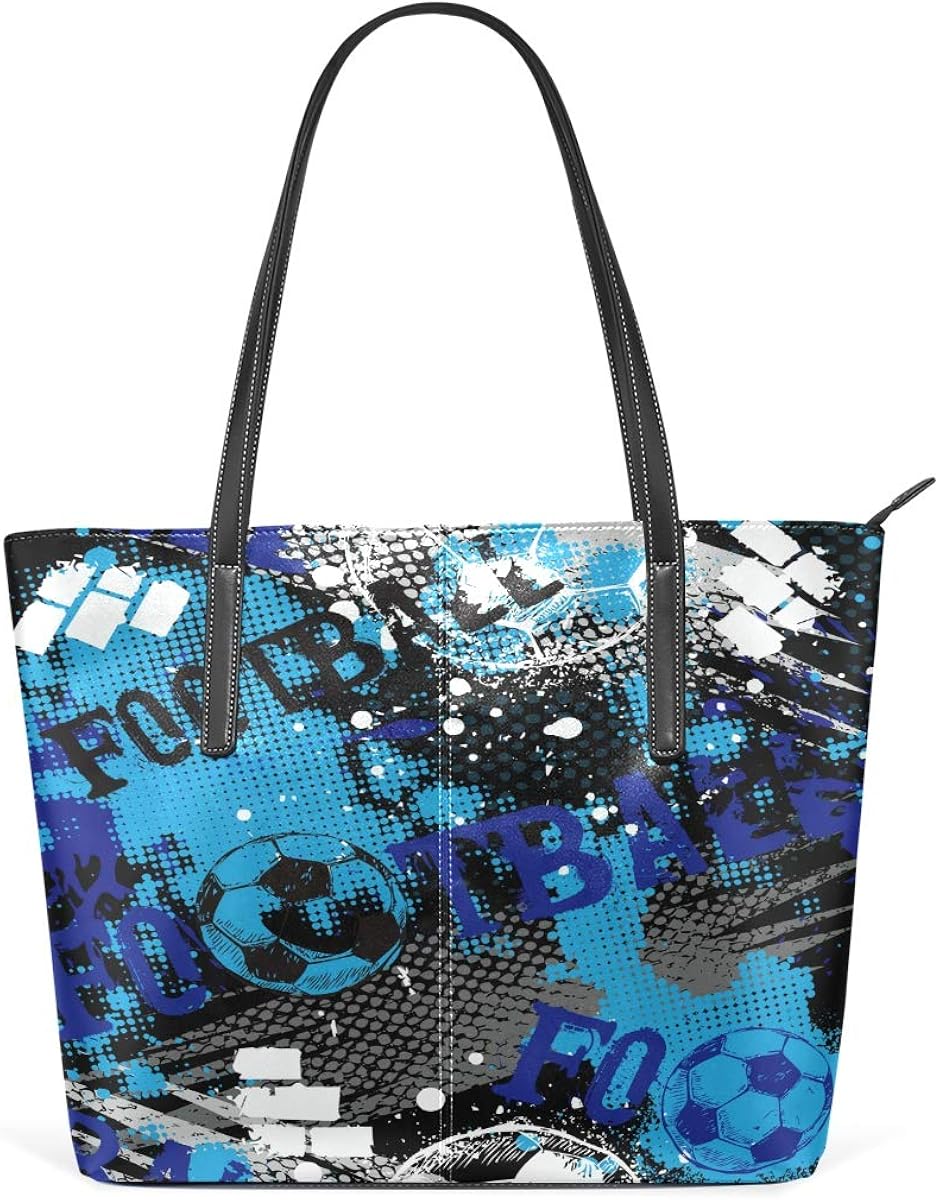 Football Soccer Sport Leisure Fashion PU Leather Handbag for Women