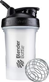 BlenderBottle Classic V2 Shaker Bottle 590ml Black Clear with Stainless