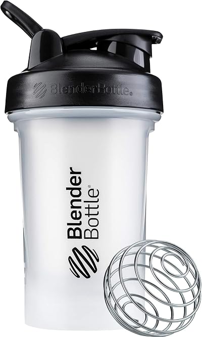 BlenderBottle Classic V2 Shaker Bottle 590ml Black Clear with Stainless