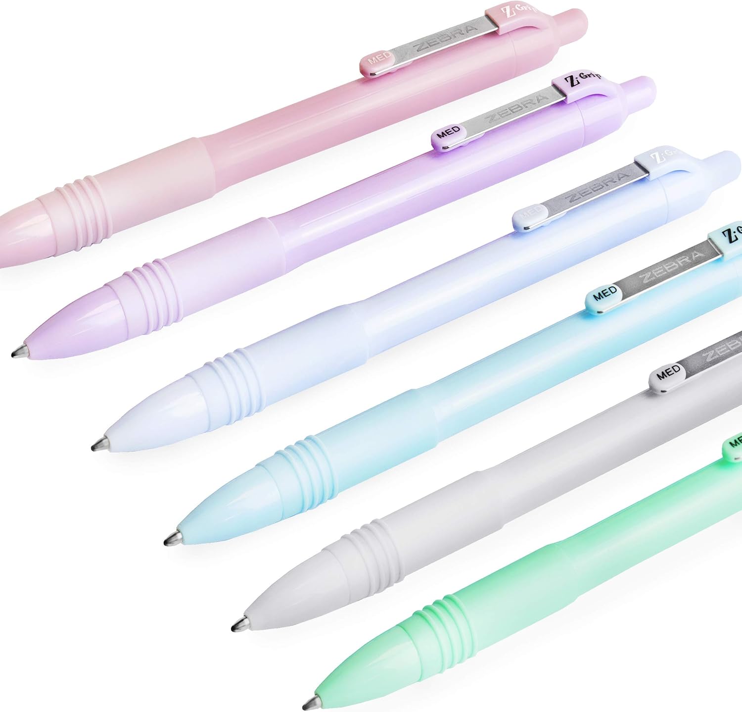 Zebra ZGrip Smooth Pastel Blush Ballpoint Pen 1.0mm Black Ink 1 of Each Barrel Pack of