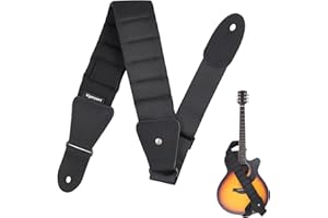 Vigorport Guitar Strap 3" Wide Thicked Padded Electric & Acoustic Guitar Strap, Adjustable Bass Strap with Hidden Pick Holder