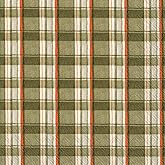 IHR Ideal Home Range Party Napkins Disposable 3-Ply Paper Lunch Napkins, 6.5" x 6.5", Green Orange Plaid, 20 Count