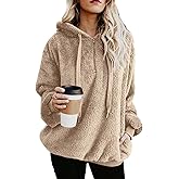 Century Star Womens Fuzzy Hoodies Pullover Sport Hoodie Cozy Oversized Pockets Hooded Sweatshirt Athletic Fleece Hoodies