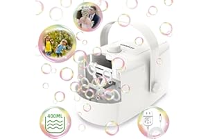 WISDOMLIT Bubble Machine, Automatic Bubble Blower, 8000+ Big Bubbles Per Minute, Bubble Maker for Kids Toddlers, Operated by Plug-in or Batteries, Bubble Toys for Indoor Outdoor Birthday Party