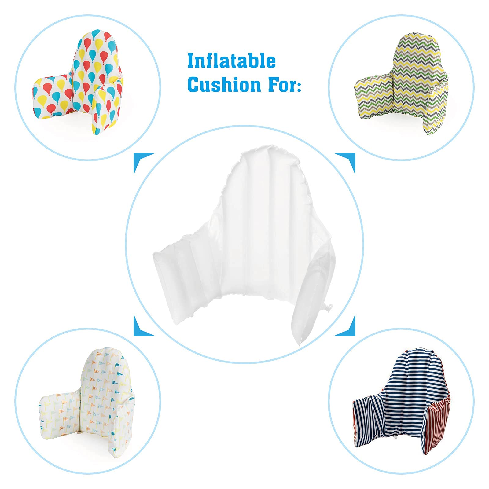 Inflatable Cushion Insert for IKEA Antilop High Chair, Cushion Insert Only, White, 28