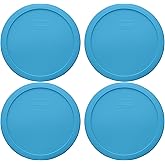 Pyrex 7402-PC 6/7-Cup Bright Blue Pantone Food Storage Replacement Lid (4-Pack) - Made in USA