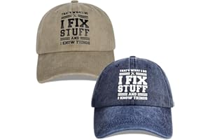 pddstance 2 Pack Funny Gifts for Men That's What I Do I Fix Stuff and I Know Things Baseball Cap, Birthday