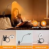 Akynite 7W Clip Desk Light with USB Adapter 48 LED 3 Color 10 Brightness view 5