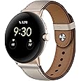 Apawband Leather Band Compatible for Google Pixel Watch Band Replacement Strap Breathable Bracelet Band for Google Pixel Watch Smartwatch Accessories