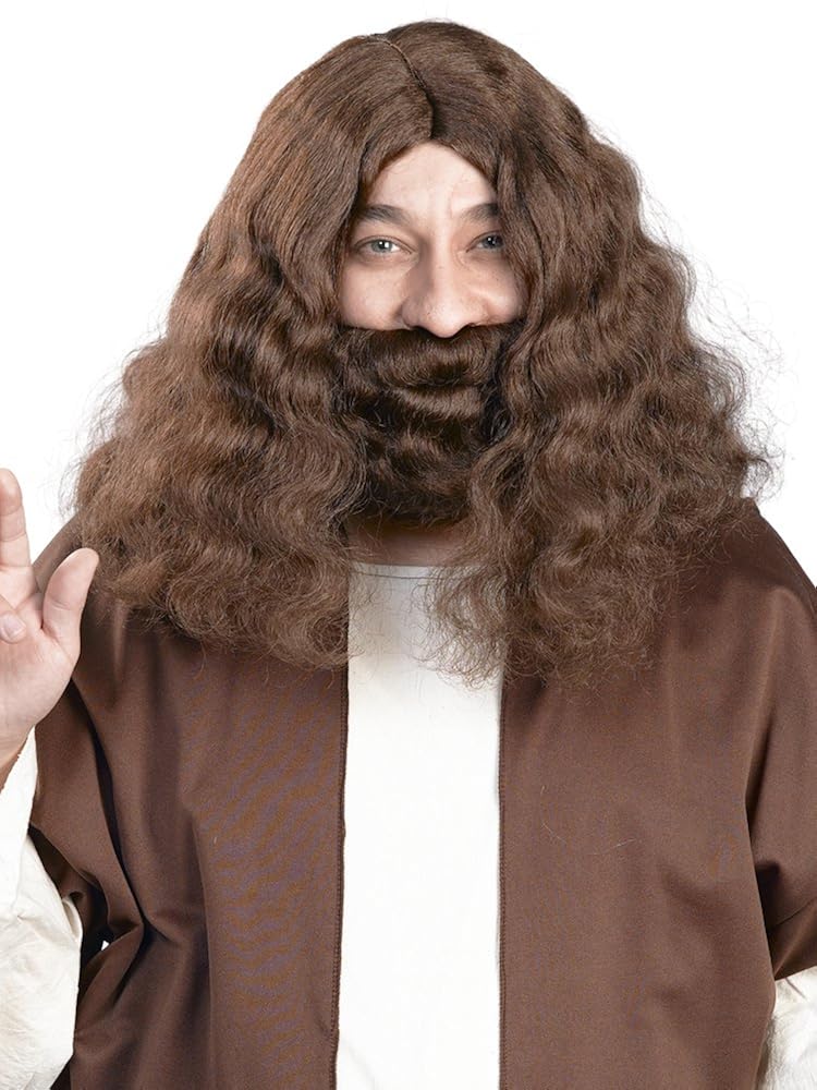 Enigma Wigs Men's Jesus Wig, Brown One Size Clothing