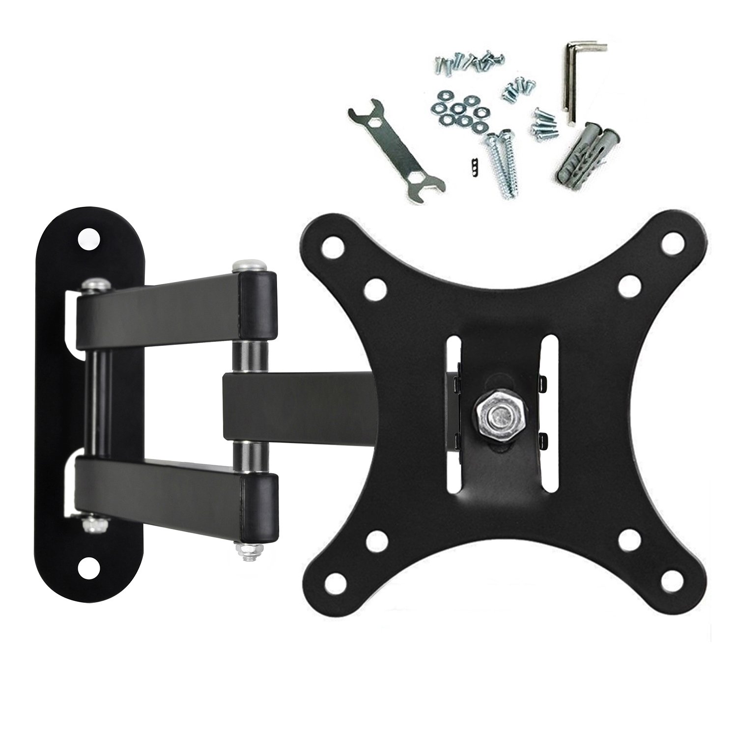 Tilt & Swivel TV Wall Mount Bracket Fits for 10-26 Inch LG Samsung Seiki Widescreen 4K 1080p 3D Full HD LED LCD Plasma Smart TV,Max VESA 100X100 Load 45lbs(20KG)--CE certified New Smooth Coating