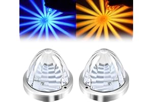 Wodvyss 2Pcs Dual Color Amber/Blue Watermelon Lights Amber Turn Signal Marker to Blue Auxiliary Interior Dome Lights Lamps fo