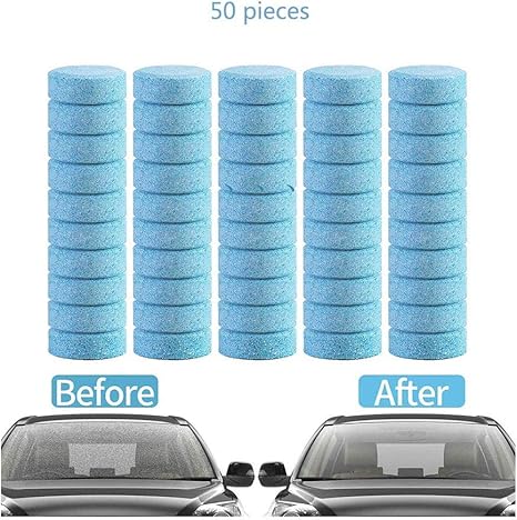 Amazon 多目的50pcs車のフロントガラス 濃縮タブレット洗剤インスタントウィンドスクリーンガラスクリーニングタブレット 1つのタブレットは4リットルになります 窓 網戸ブラシ オンライン通販