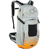 EVOC FR ENDURO E-Ride 16 E-Bike Backpack, Bike Rucksack (Padded Compartment for Spare Battery, Belt Fixing System, Control Display Pocket, Liteshield Back Protector), Stone Grey/Light Orange