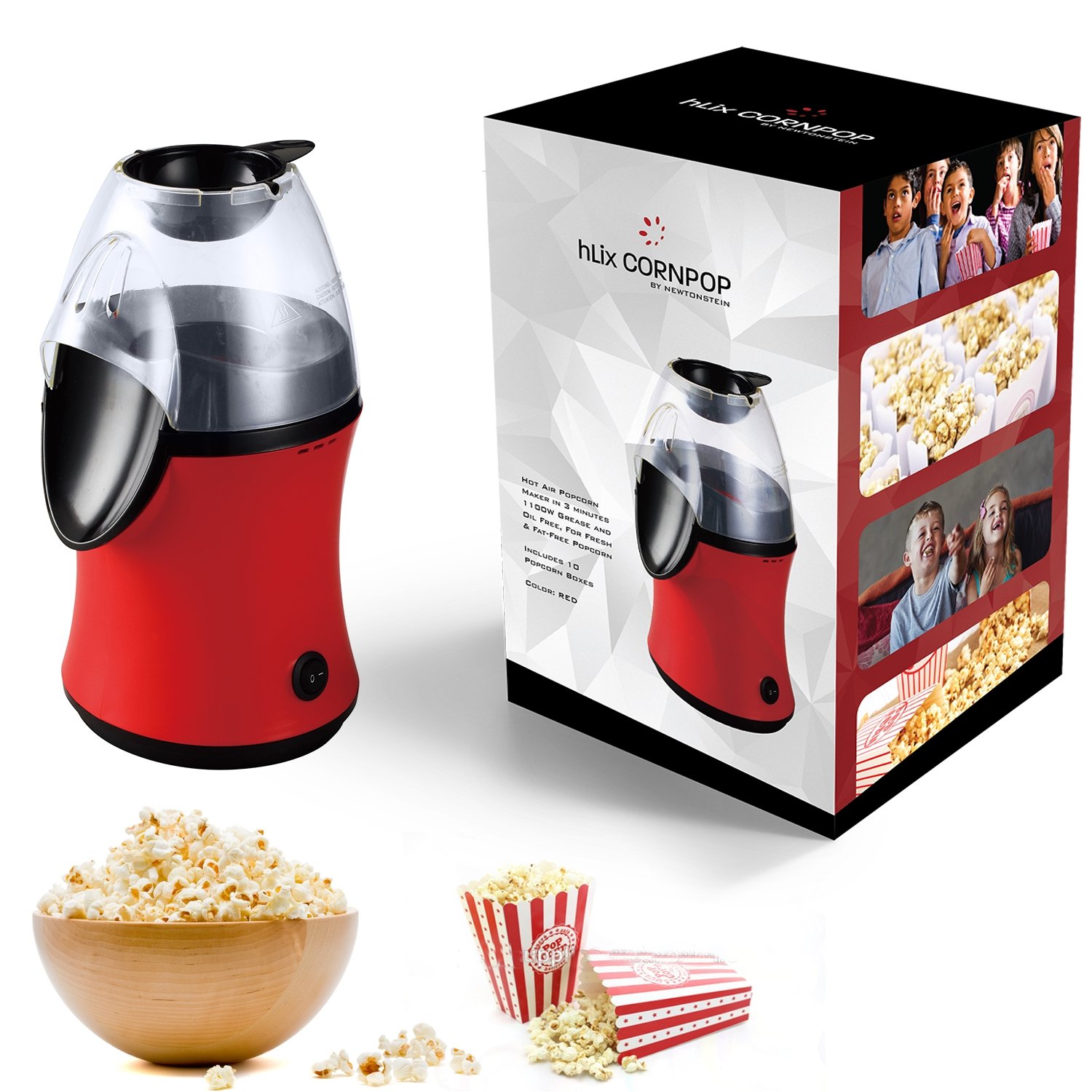 hLix CORNPOP Máquina de palomitas con aire caliente minutos W Libre de