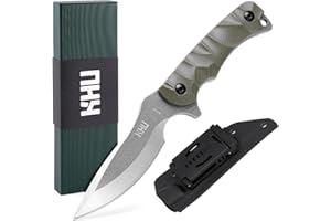KHU Fixed Blade Knife Tactical, Hunting Knife EDC knife Survival Knife 440C Steel Nylon Plastic Handle, Outdoor Hunting Camping Accessories Camping Gear With Kydex Sheath - 28A