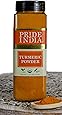 Pride Of India- Organic Turmeric Ground (High Curcumin) - 22 oz (623gm) Large Dual Sifter Jar - Authentic Indian Vegan Spice (High Curcumin Content) - Best for Golden Milk, Smoothies, Pickles, Lentils