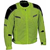 Milwaukee Leather MPM1792 Men's Black CE Armored Textile Motorcycle Jacket- All Season Biker Jacket