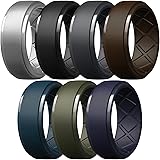 Egnaro Men's Silicone Rings 10mm Wide 2.5mm Thick