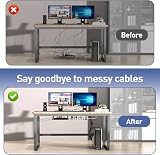 WELDUN Under Desk Cable Management Tray Kit Black Metal Organizer No Drill Clamp view 4