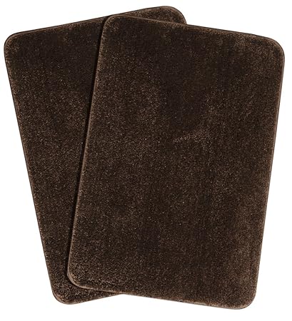 Saral Home Microfibre Anti-Skid Bath Mat (40x60 cm, Brown) Pack of 2