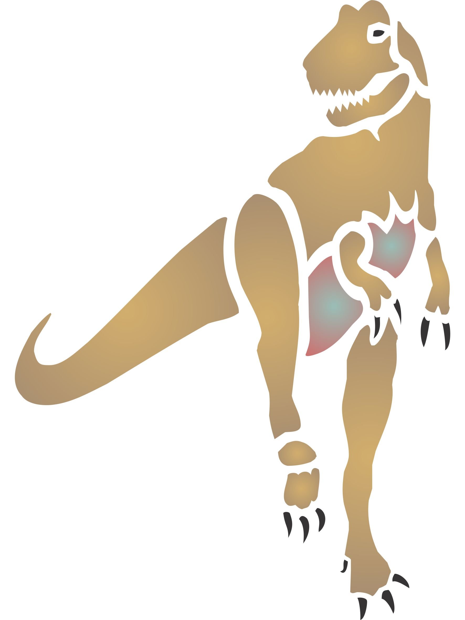 T-Rex Stencil - 16.5 x 24cm - Reusable Dinosaur Fossil Tyrannosaurus Rex Bones Wall Stencil Template