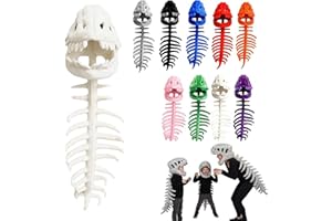 Dinosaur Skeleton Costume, 3D Spinosaurus Skull Mask Plush Spine for Halloween, Cosplay Play, Washable