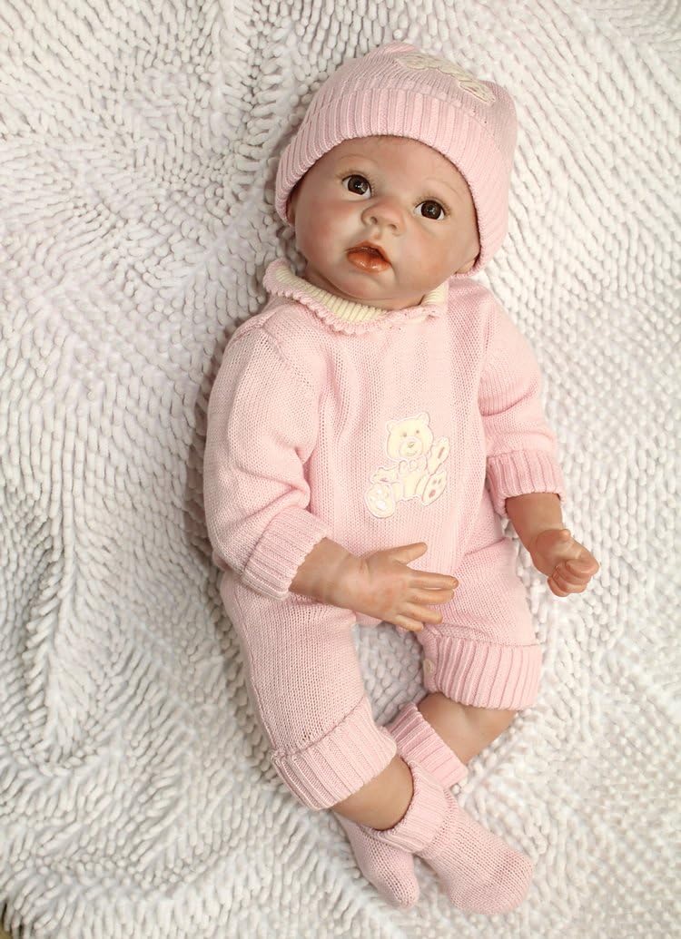 ZIYIUI Reborn Dolls Baby Girl 20 inch 50 cm Soft Silicone Vinyl Lovely Lifelike Cute Toy That Look Real Newborn Handmade Birthday Xmas Gift - Image 4