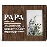 TSUYAWU Papa Gift From Granddaughter Grandson, Gifts for Papa Father's Day Birthady, Rustic Papa Definition Wood Picture Frame 8 x 10 Inch Tabletop and Wall Mounting (Display Photo 4 x 6 Inch)