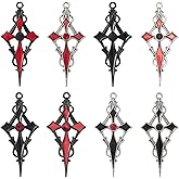 KitBeads 40pcs Gothic Cross Charms Mixed Colors - Satan Cross Alloy Halloween Crucifix for Jewelry Making Bracelets Bulk