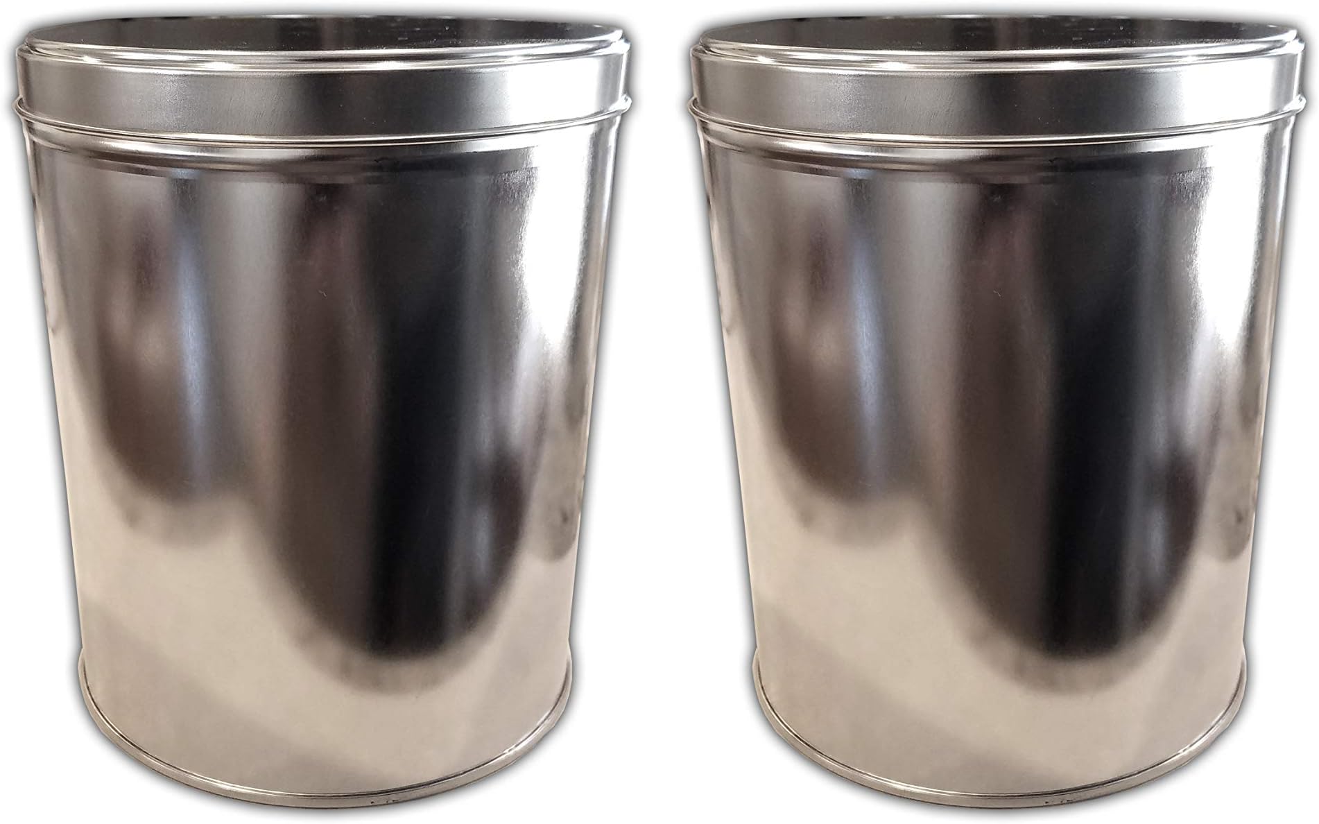 Wide Tin Canister Jar Set for Food Storage Pantry Arts Crafts Bathroom Organization 60 fl oz (2)
