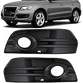 Prefer Warehouse Pair of Front Fog Light Lamp Covers Trim Bezel RH LH Compatible With Audi Q5 (Without S-Line Package) 2009-2012 Replaces AU1038108 /AU1039108 /8R0807681A01C /8R0807682A01C, BLACK