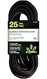 GoGreen Power GG-13825BK - 14/3 25' SJTW Outdoor Extension Cord - Black