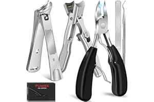 FUMAX Toenail Clippers for Seniors Thick Toenails, Heavy Duty Large Nail Clippers for Men with Catcher, Ingrown Mens Toe Nail Clippers Long Handle Slanted Fingernail Clipper Nail Cutter Gifts for Men