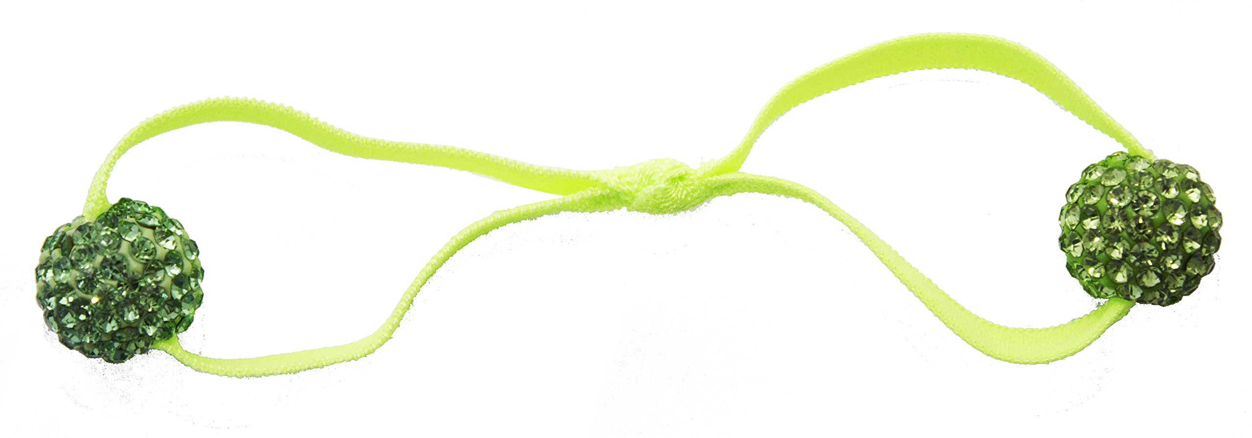 Emi Jay Crystal Duet Skinny Hair Ties, Neon Green