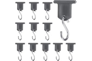 TAKAVU Awning Hooks, 12pcs Stainless Steel & Plastic, Storage Hook for RV, Camper, Camping, Indoor Outdoor Decor, 15lbs Weight Capacity