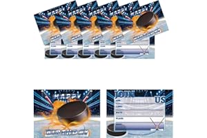 NOIBFEEB 20 PCS Ice Hockey Birthday party Invitation Cards, Ice Hockey Party Supplies, Ice Hockey invitations Cards for Kids 