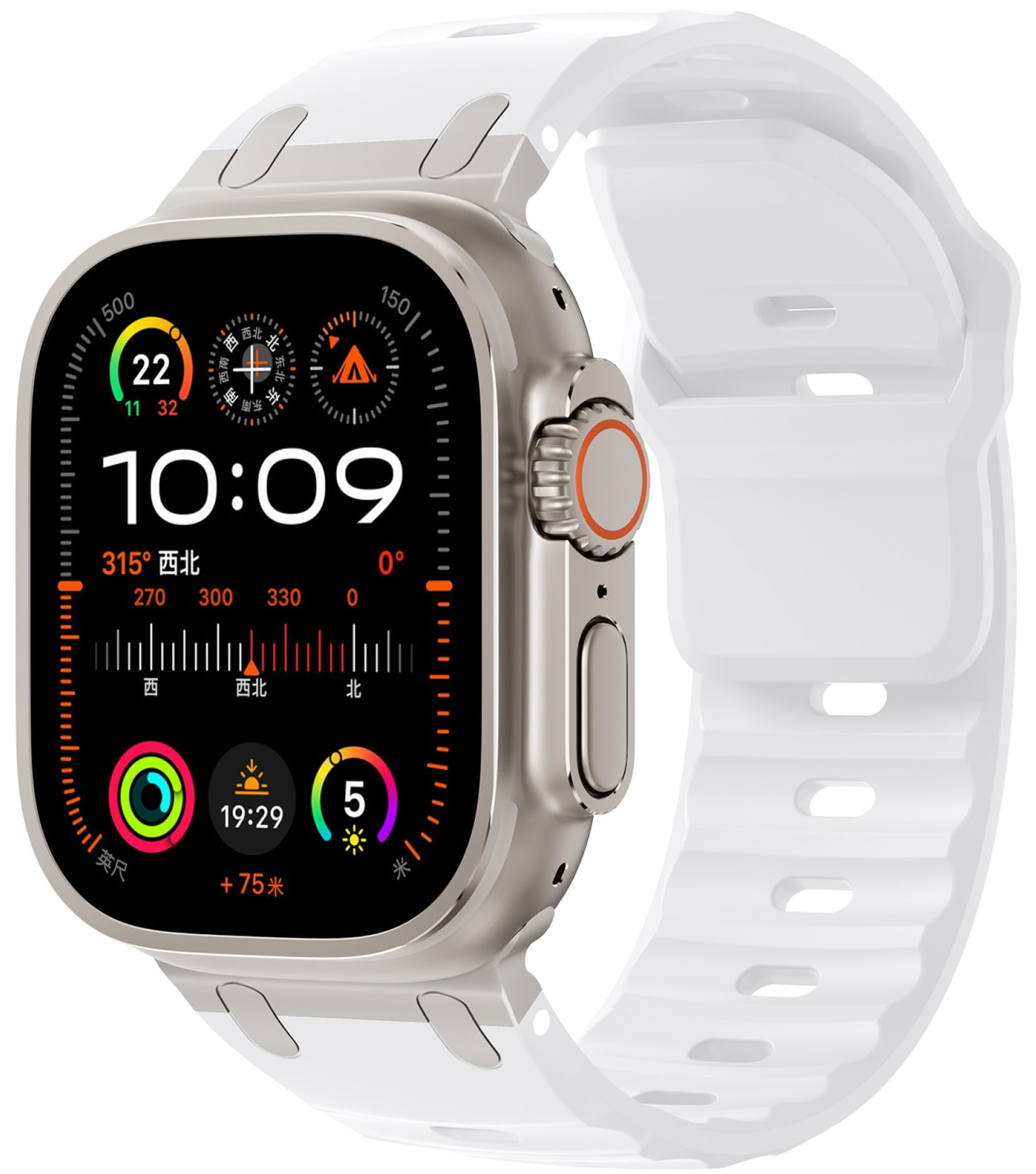 Rugged Apple Watch Ultra 2 Silicone Sport Strap with Mechanical Metal Adapter, 49mm, 26mm - Compatible with iwatch Series 10, 9, 8, 7, 45mm, 44mm