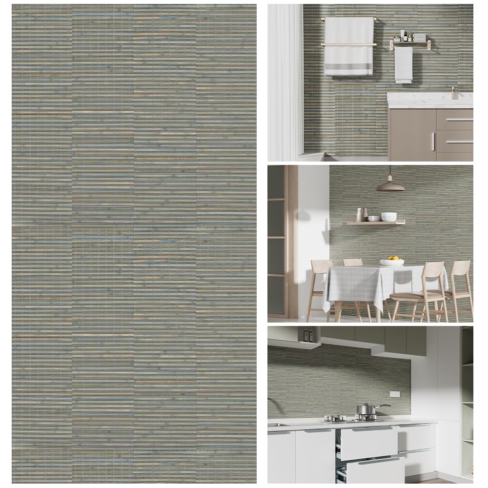 Photo 1 of SINGULARWOOD Bamboo Wall Panel for Home Decor,Wall Cladding and Covering,Wainscoting Ceiling Wall Paneling 47.2x11.8 in(4 Pack)
